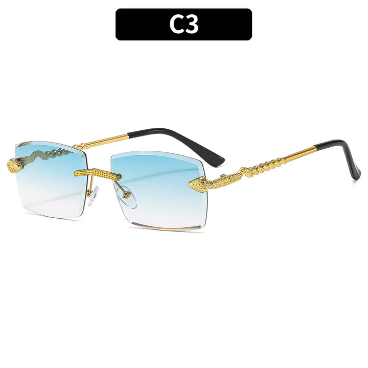 Fashionable Snake-Detail Shield Sunglasses