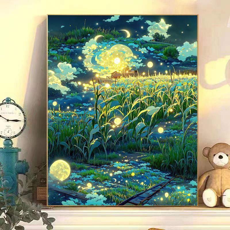 Enchanting Moonlit Landscape Canvas Art Bowlift