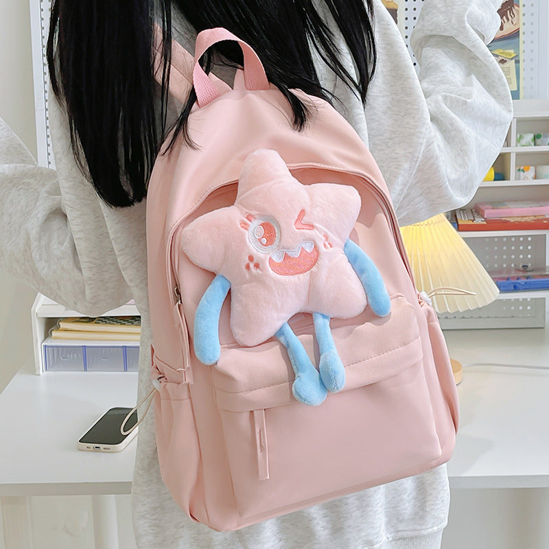Plush backpack with playful star motif Bowlift