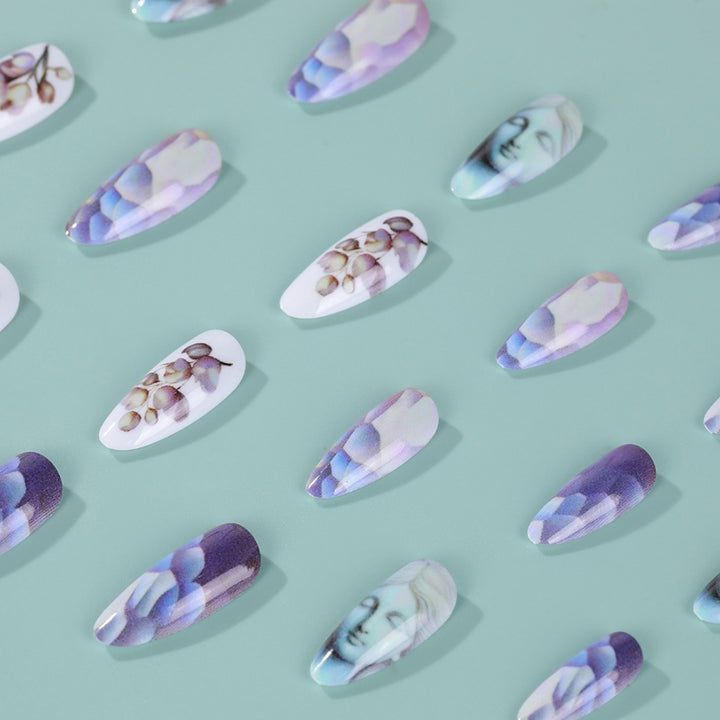 Artificial nails with botanical and artistic designs Bowlift