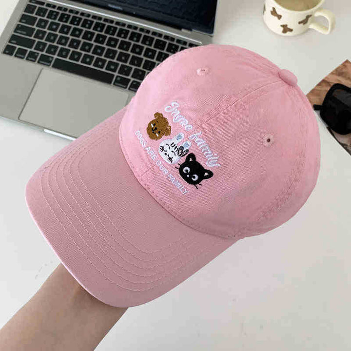 Women's Playful Embroidered Animal Cap Bowlift