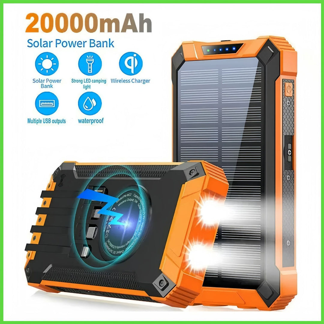 High-performance solar power bank with multifunctional cable Bowlift