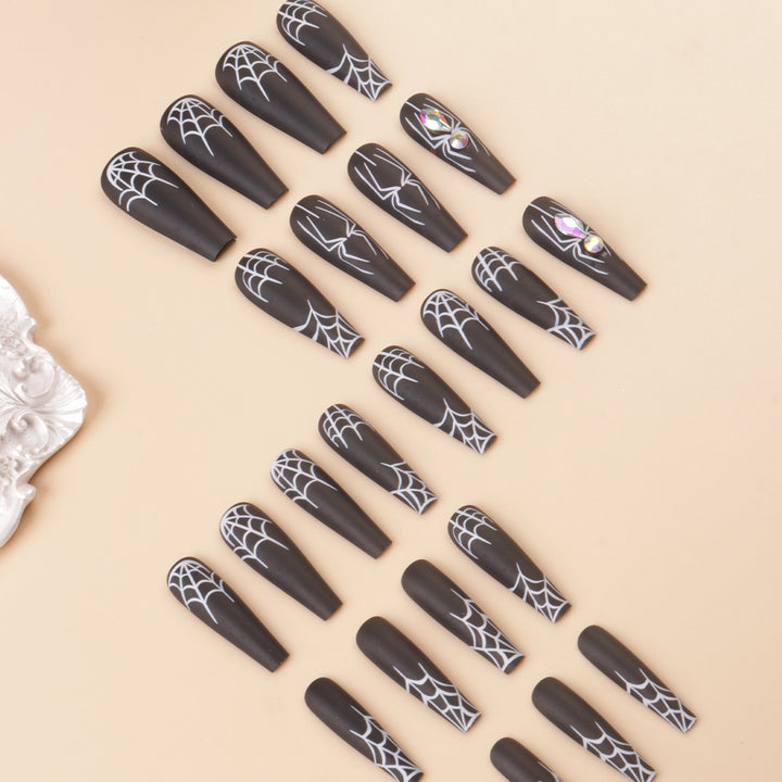 Artistic Spider-Themed Press-On Nails Bowlift