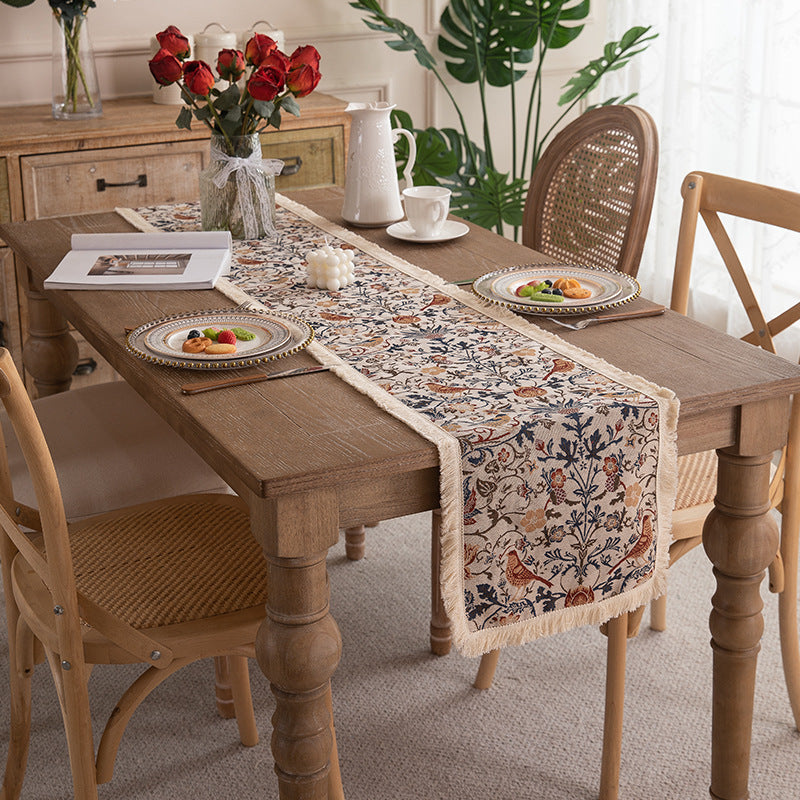 Decorative Floral Tapestry Table Runner