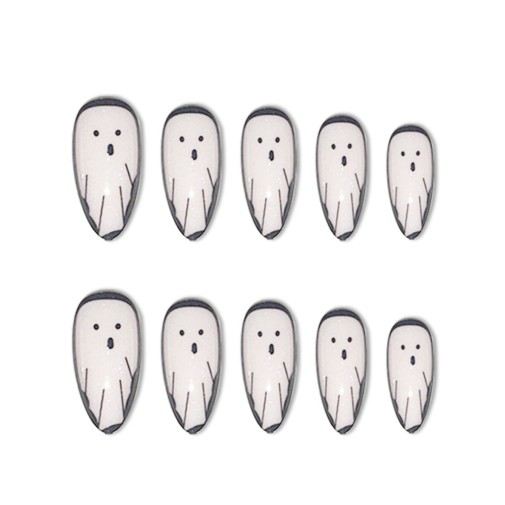 Ghost-Themed Stiletto Nail Art Bowlift