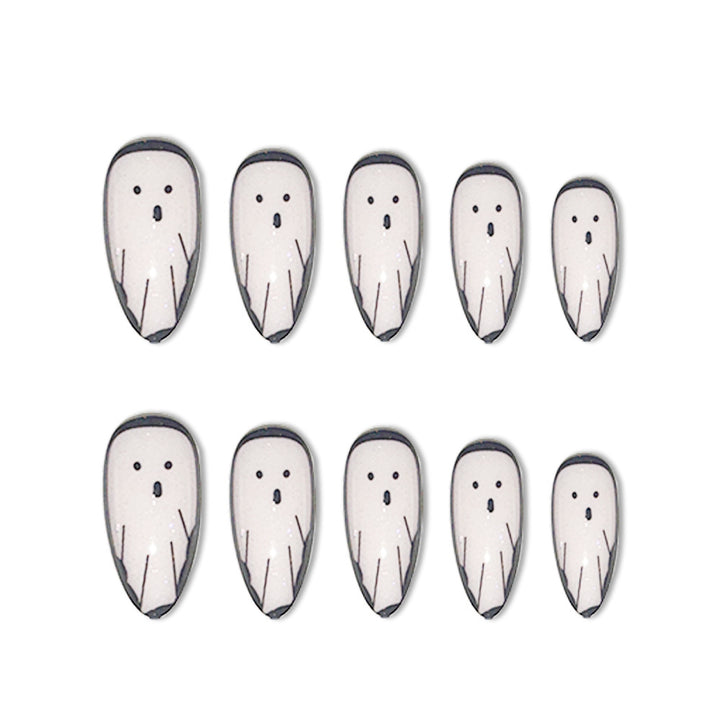 Ghost-Themed Stiletto Nail Art Bowlift
