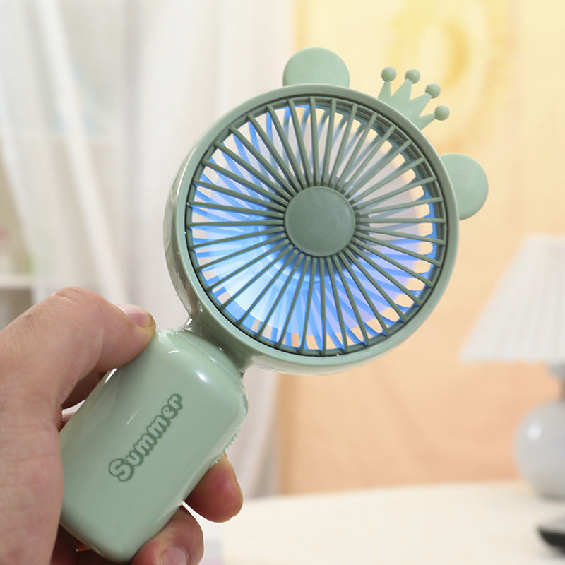Women's Portable Hand Fan with Cute Ears Bowlift