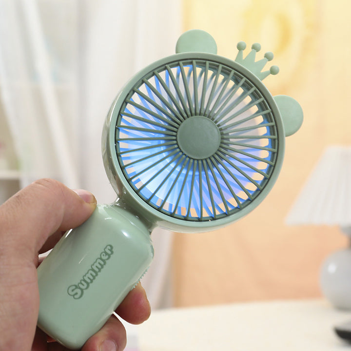 Women's Portable Hand Fan with Cute Ears Bowlift