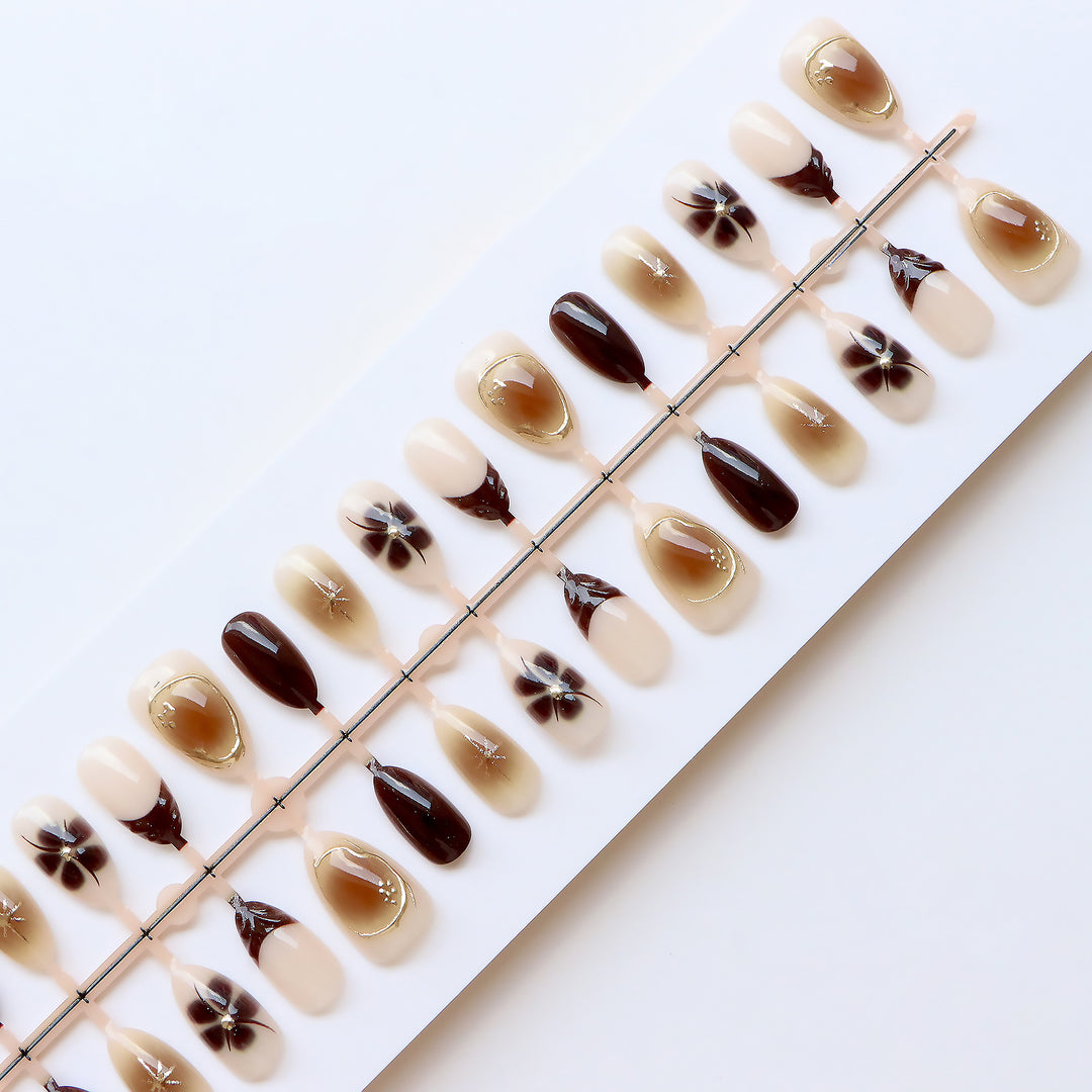 Elegant Artistic Press-On Nail Designs Bowlift