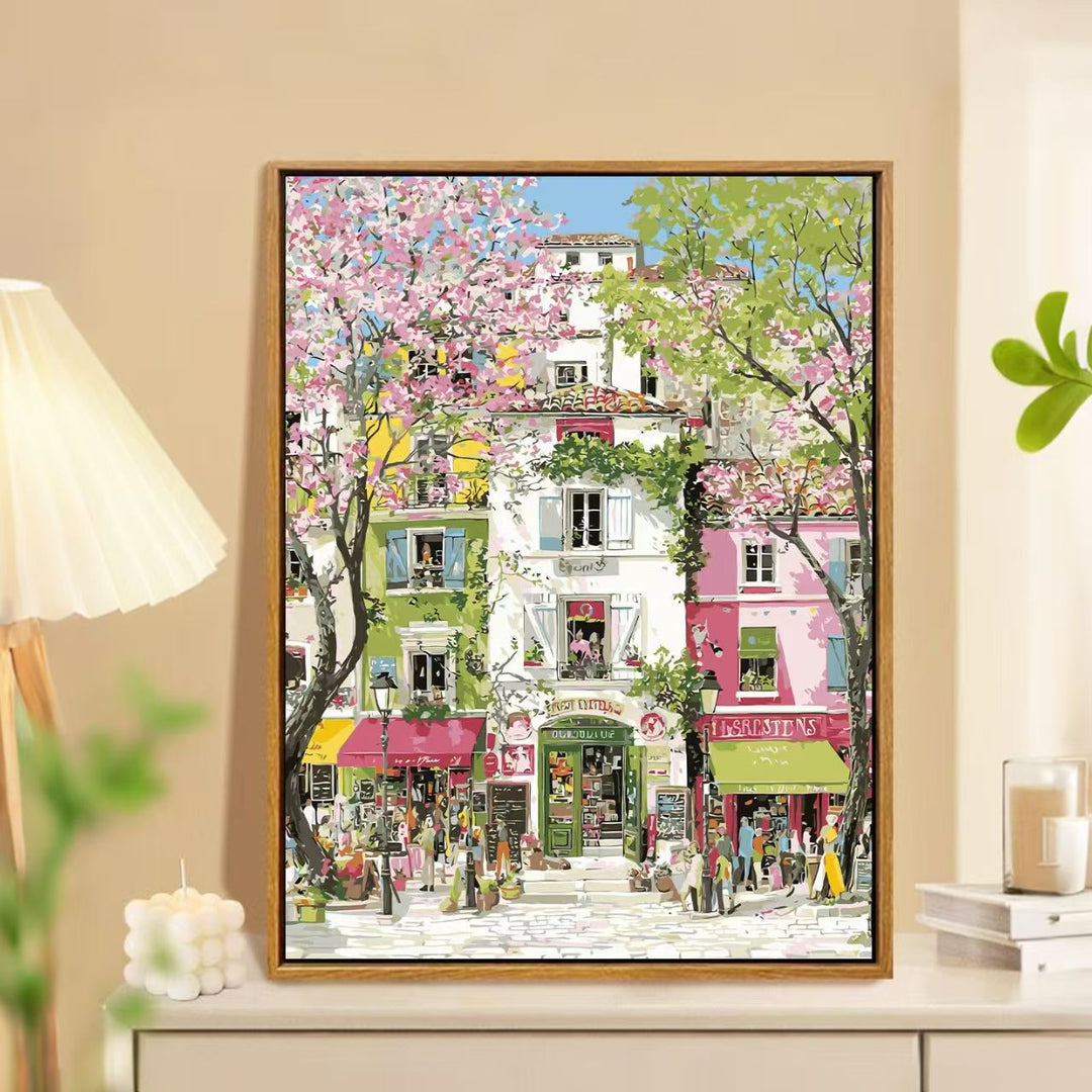 Charming Springtime Market Landscape Wall Art Bowlift