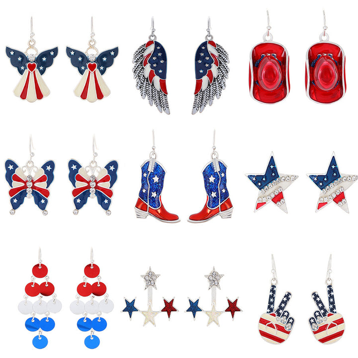 Women's unusual star-rose acrylic earrings with feather-light wearing comfort and fishhook closure Bowlift