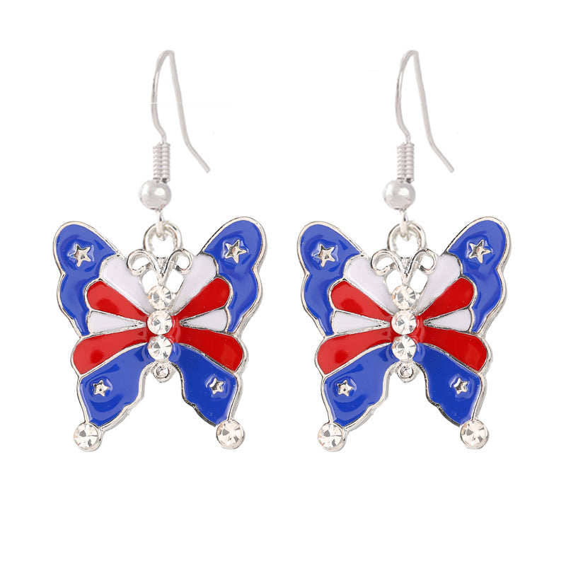 Women nan enamel horseshoe earrings with star motif and fishhook closure Bowlift