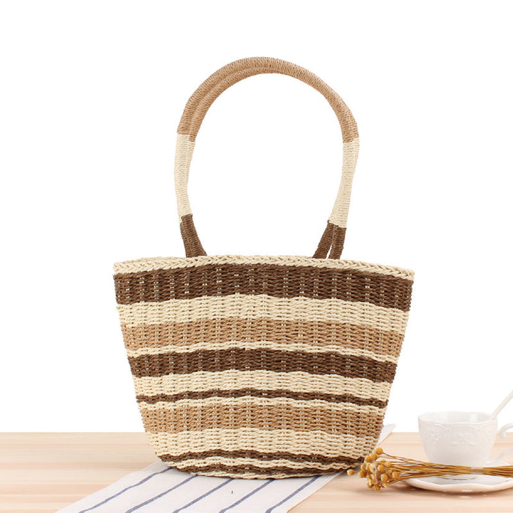 Braided beach bag with wide carrying handle Bowlift