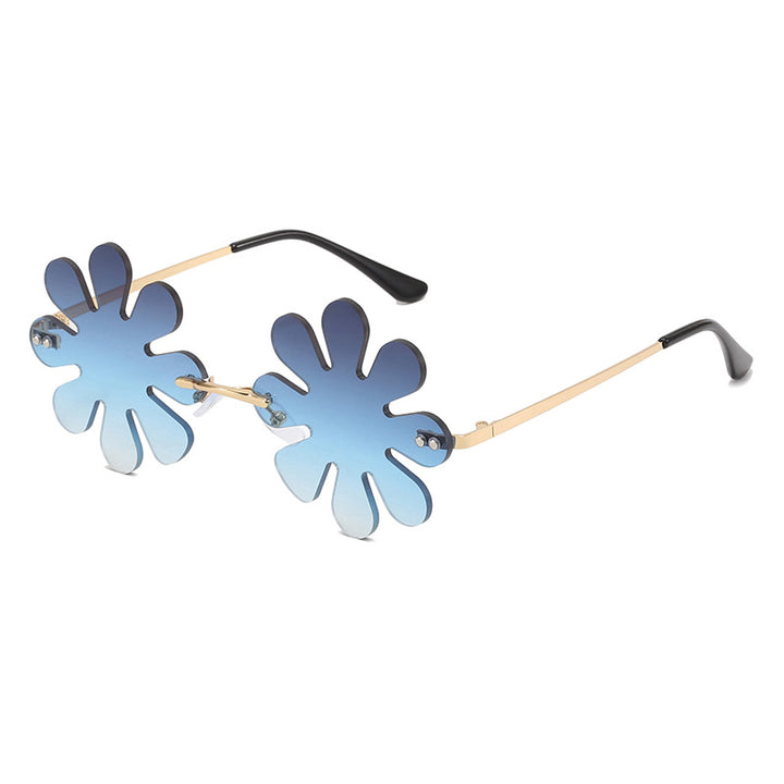 Women Playful Flower Sunglasses with Stylish Metal Frame Bowlift