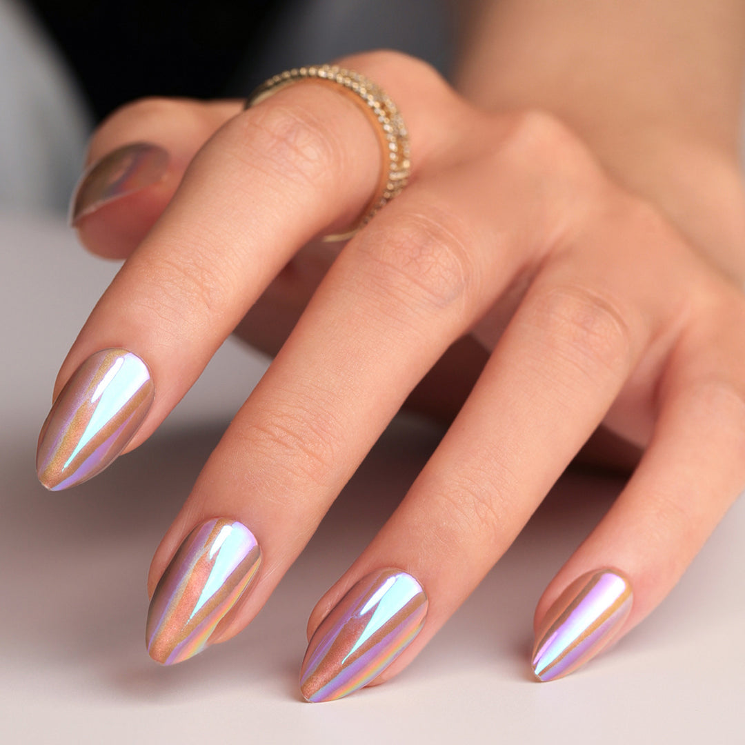 Artful Nail Art with Holographic Effect Bowlift