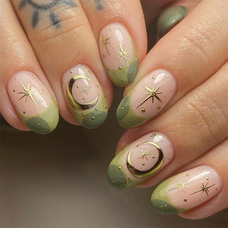 Decorative Press-On Nail Art Set with Botanical Inspirations Bowlift