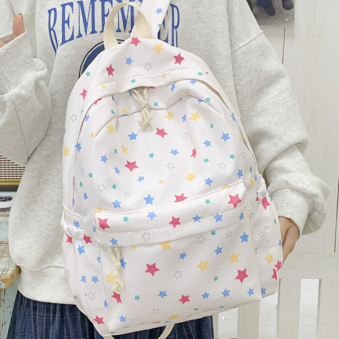 Backpack with Colorful Star Pattern and Practical Organization Compartments Bowlift