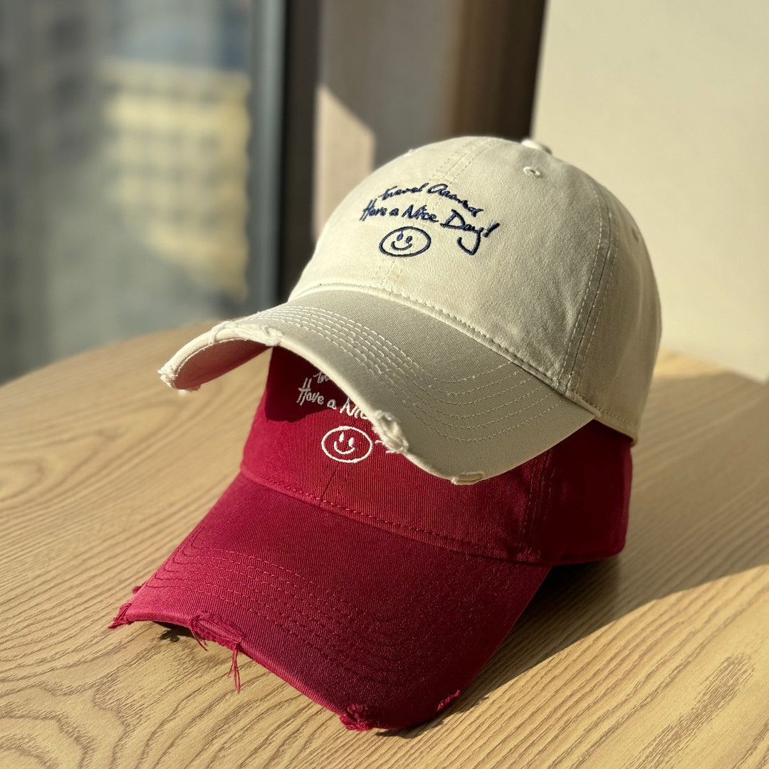 Women's Distressed Cotton Baseball Cap Bowlift 1784270914