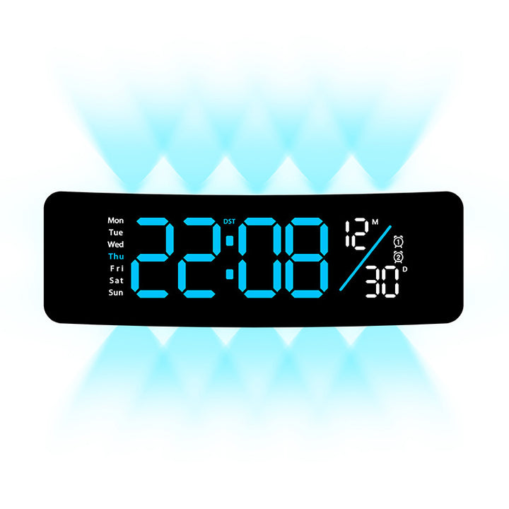 Digital display alarm clock with weekday display and temperature Bowlift