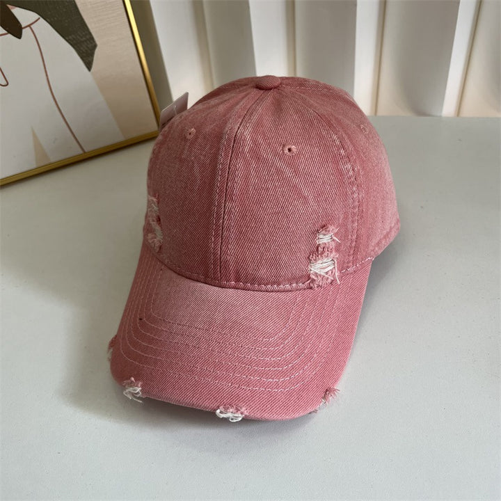 Women's Distressed Denim Baseball Cap Bowlift 1784083631