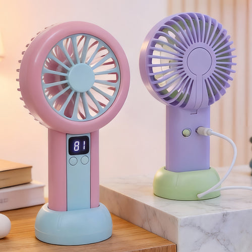 Ladies portable mini fan with LED display Bowlift