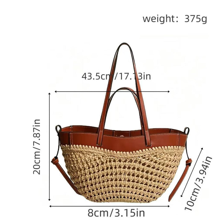 Braided shopping bag with high-quality leather trim Bowlift