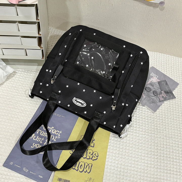 Star-Print Multi-Functional School Backpack Bowlift