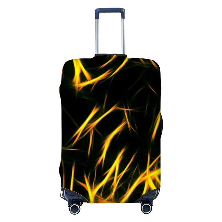 Unisex nan elastic luggage cover with geometric design, stretchable polyester-spandex fabric, zipper opening and non-slip inner securement for trolley Bowlift