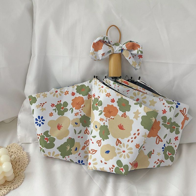Women's Foldable Shoulder Bag with Floral Design Bowlift