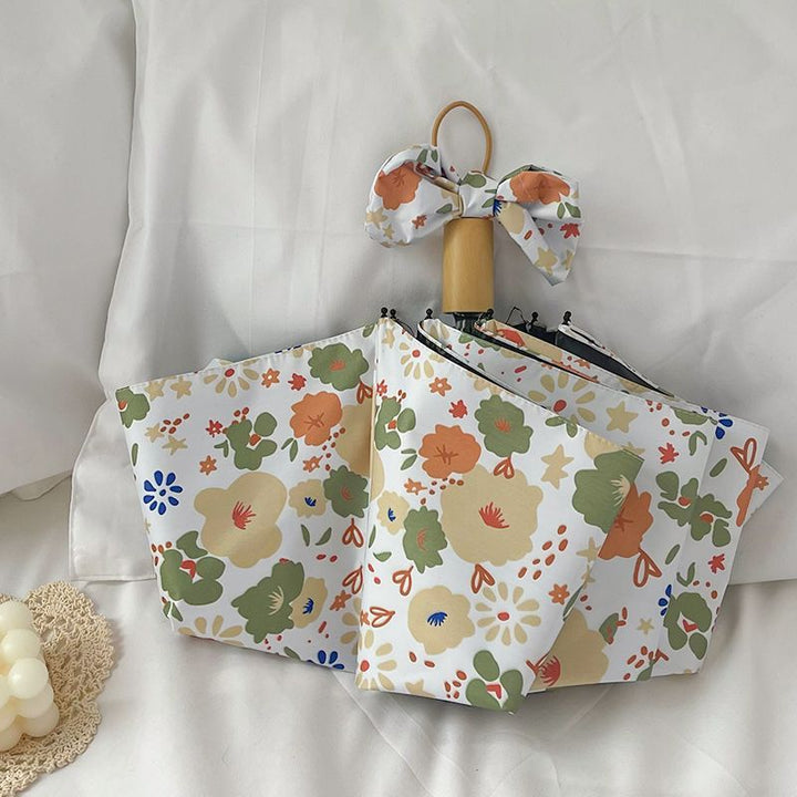 Women's Foldable Shoulder Bag with Floral Design Bowlift