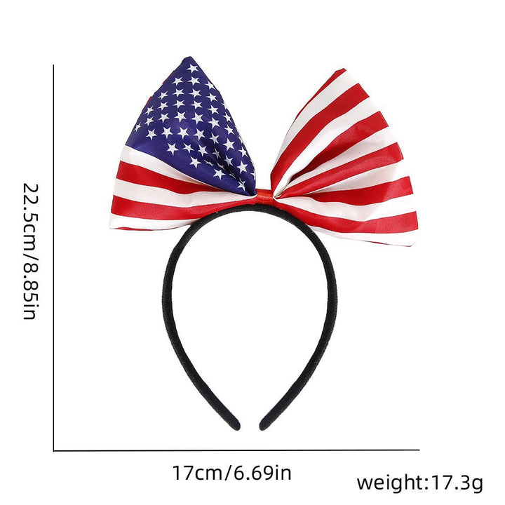 Women's Independence Day patriotic pompom headband with tinsel star toppers Bowlift