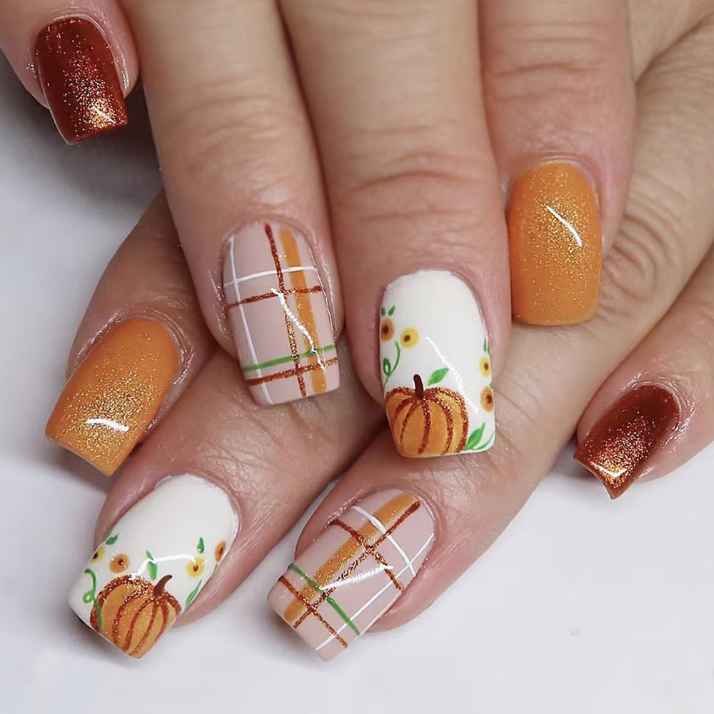 Seasonal Pumpkin-Themed Nail Art Set Bowlift