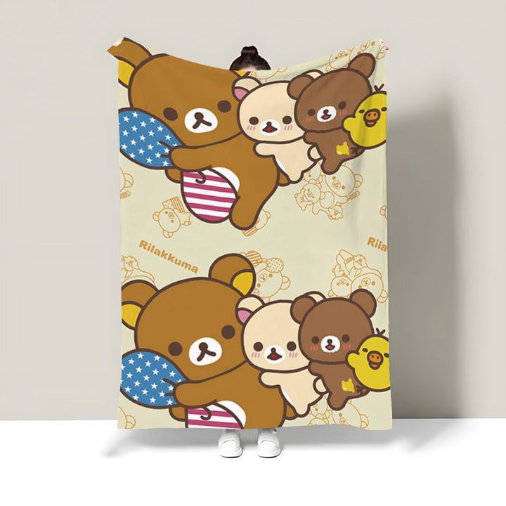 Whimsical Cartoon Character Plush Throw Blanket