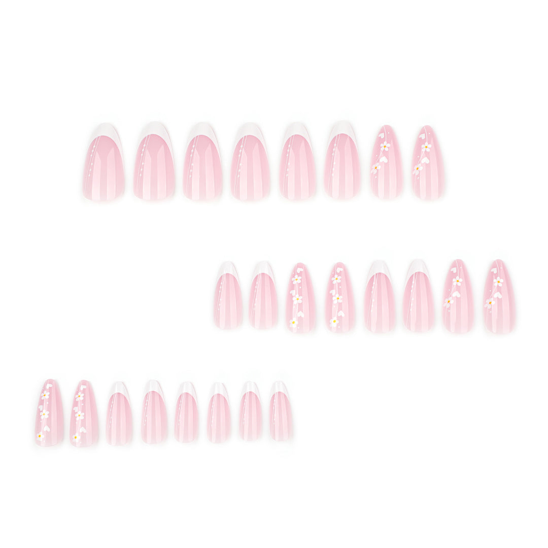 Artful Nail Extensions with Delicate Floral Patterns Bowlift