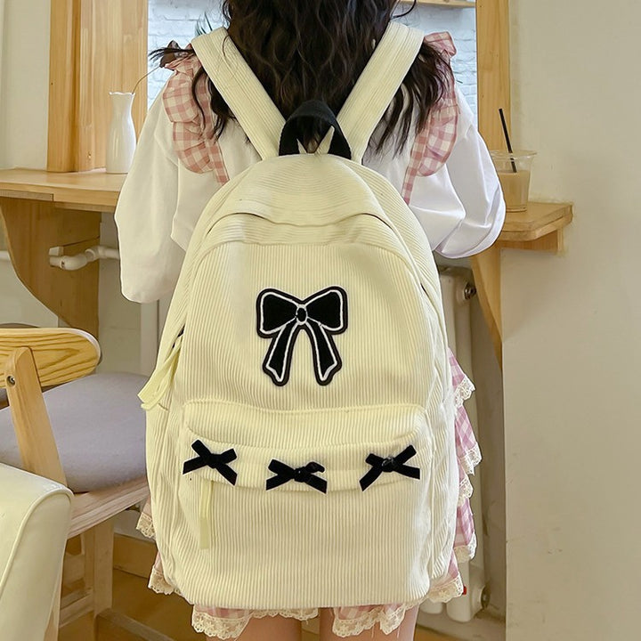 Backpack with Playful Ribbon Design Bowlift