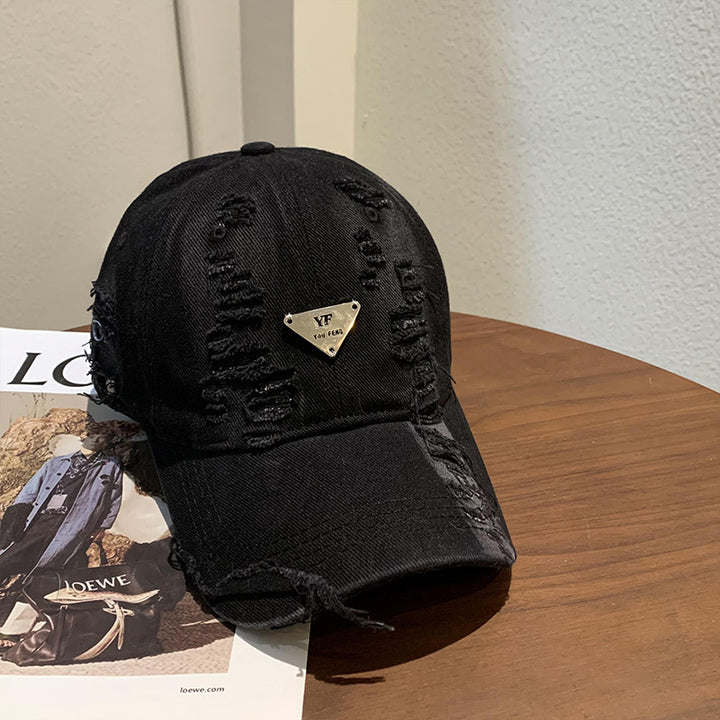 Women's Distressed Denim Baseball Cap Bowlift 1784084082