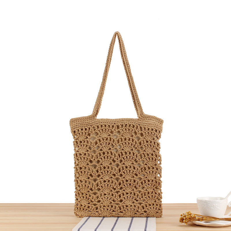 Handbag Made of Hand-Knotted Natural Material with Elegant Details Bowlift