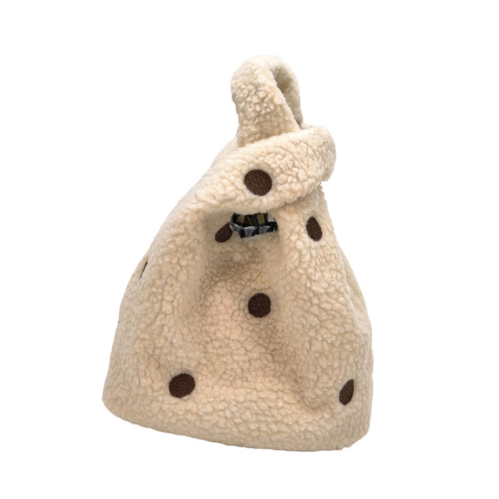 Compact Fuzzy Polka Dot Sling Bag Bowlift