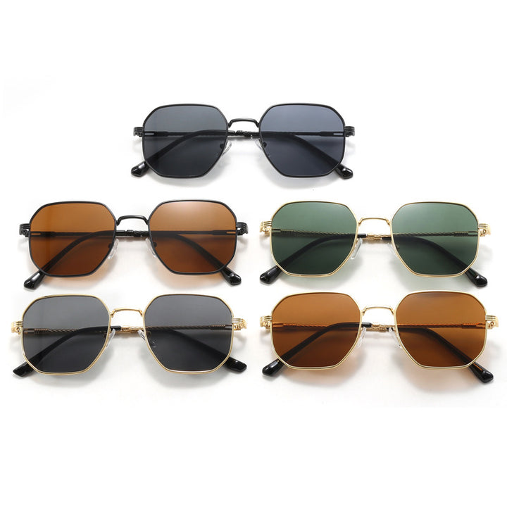 Ladies extravagant geometric sunglasses with striking metal frame Bowlift