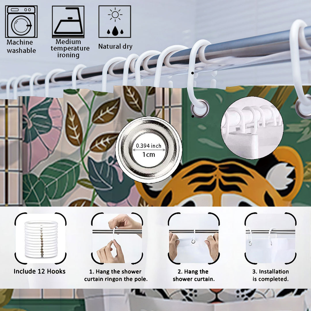 Artistic High-Definition Leopard and Rose-Themed Bathroom Décor Set Bowlift