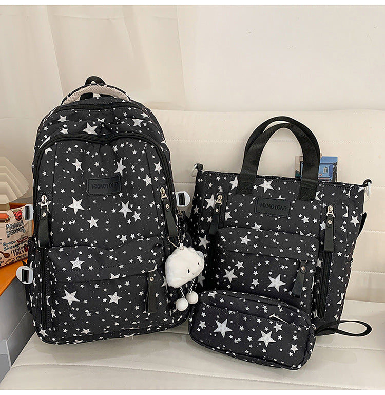 Star-Printed Multipurpose School Backpack and Tote Set Bowlift