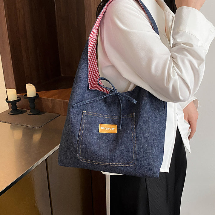 Trendy Denim Shoulder Bag Bowlift