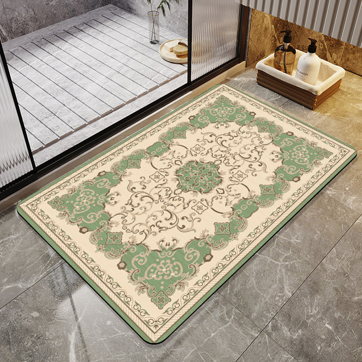 Floral-Patterned Luxury Bath Mat Bowlift