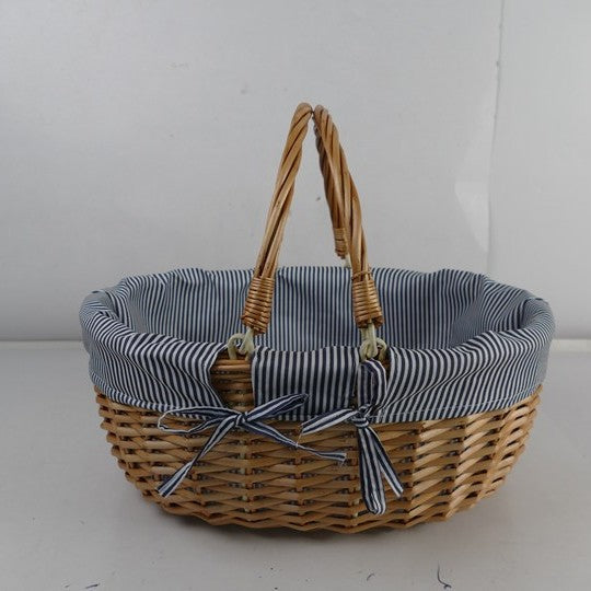 Women braided basket with striped inner lining Bowlift