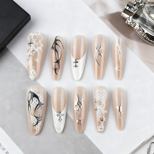 Artistic Press-On Nail Art Bowlift