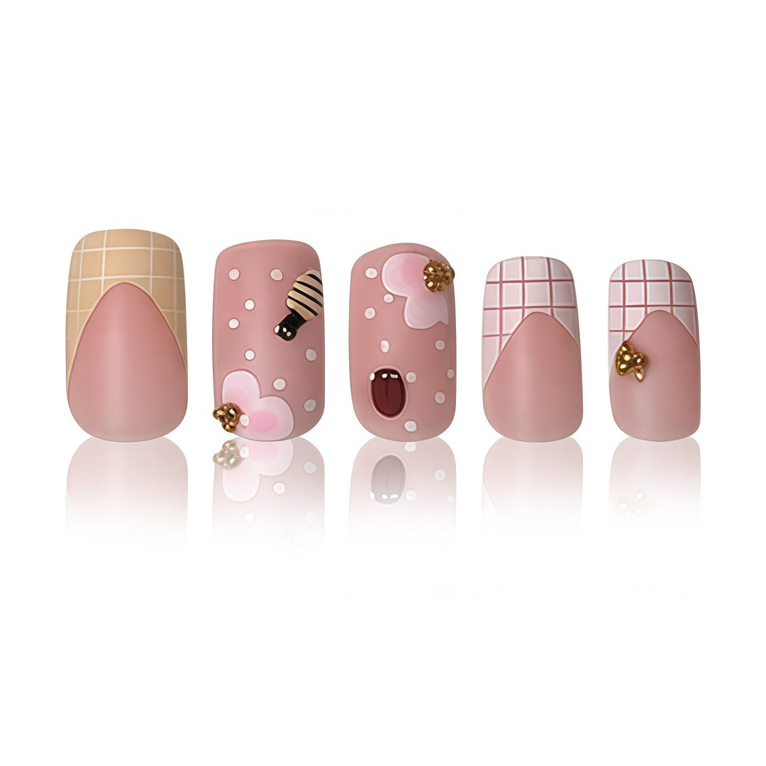 Artistic Floral-Themed Press-On Nails Bowlift