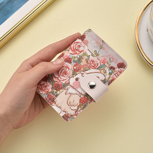 Floral Themed Cartoon Mini Wallet Bowlift