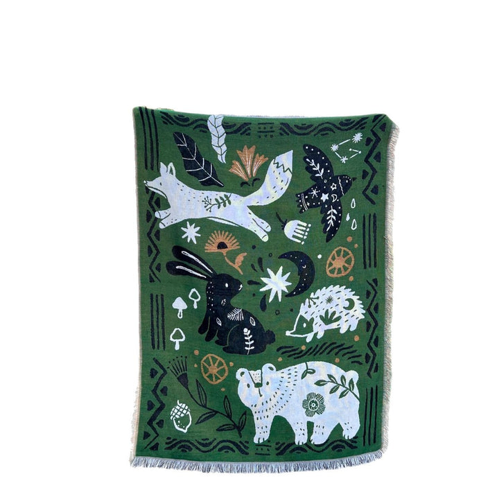 Elegant Nature-Inspired Woven Throw Blanket