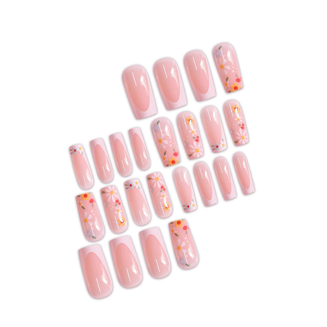 Floral Design Press-On Nail Art Bowlift