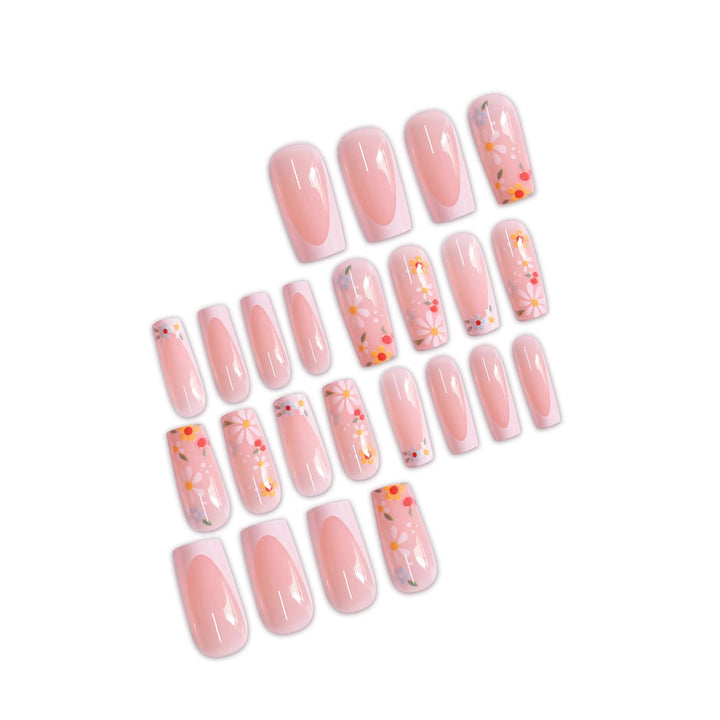 Floral Design Press-On Nail Art Bowlift